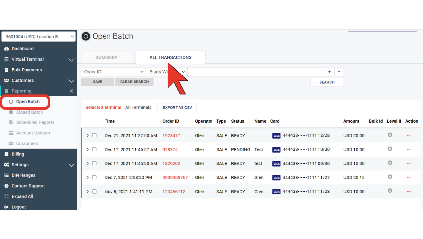 Open Batch Reports