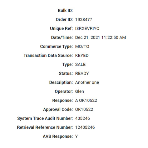 Selecting transaction details